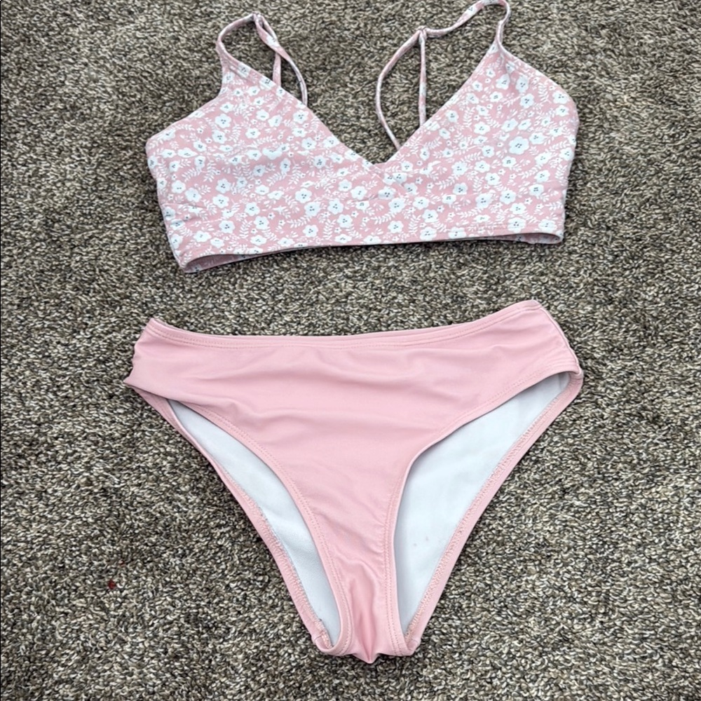 Pink Floral Bikini Set
